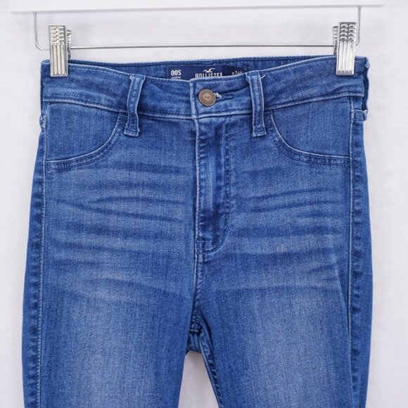 Hollister High Rise Jean Legging Advanced Stretch Blue Denim Jeans -00S/24S- - Picture 3 of 7